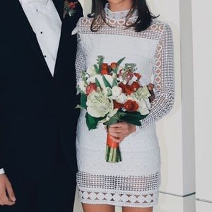 White Laser Cut Out Dress